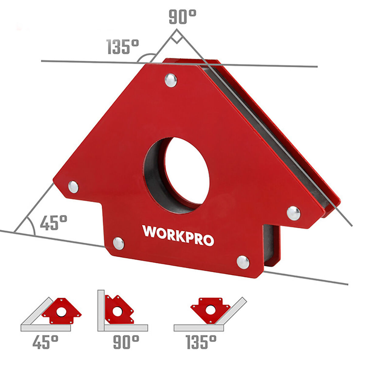 Magneetiline keevitusnurk Workpro 5" 12,5 cm